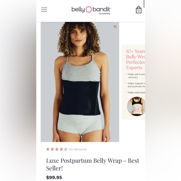 Luxe Black Waist Shaper BELLY BANDIT NWT